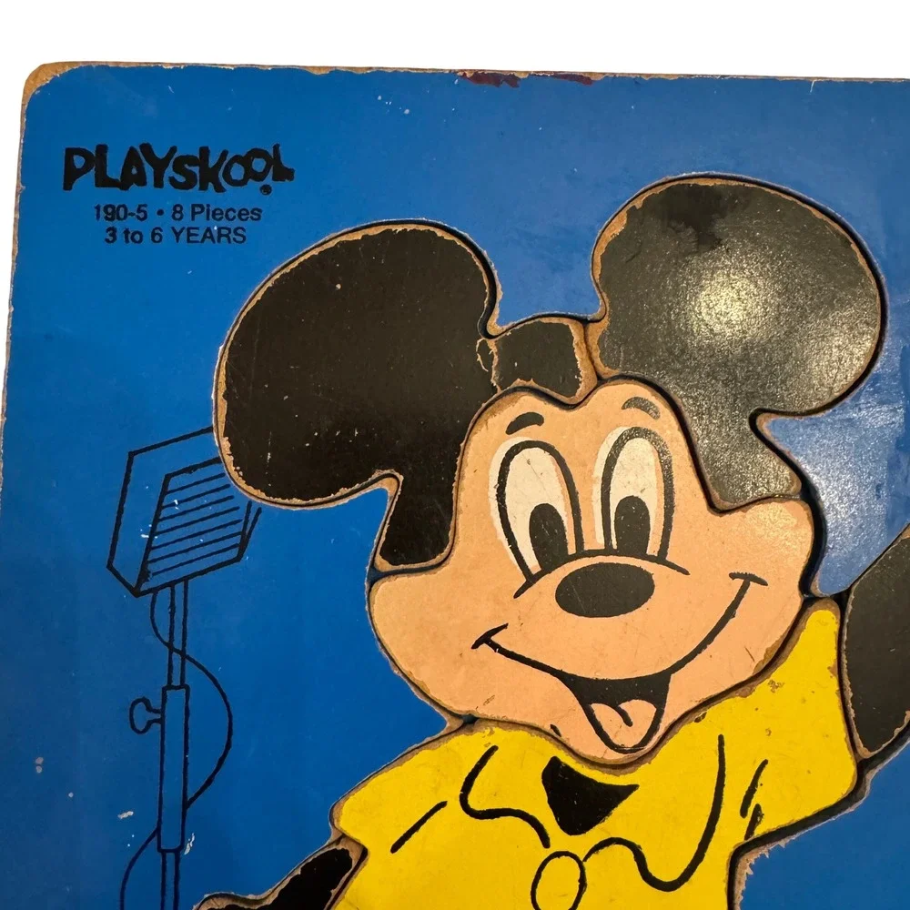 Playskool Disney Mickey Mouse 190-5‎ 8 Piece Wood Peg Puzzle 3 to 6 Years Board